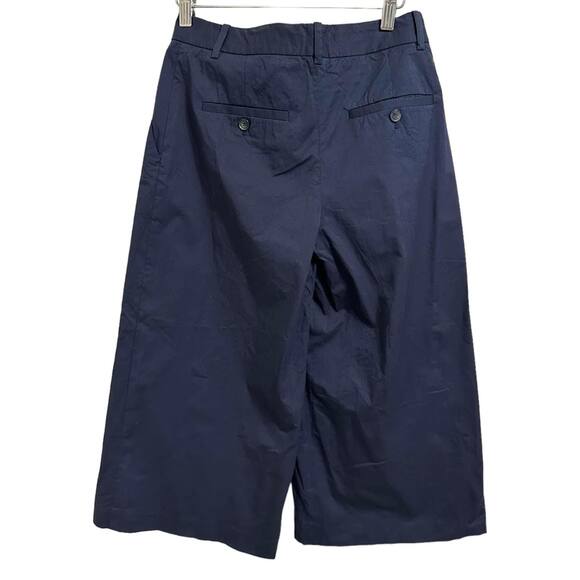 Theory Halientra Chino Wide-Leg Pants Cotton Blend Size 0 Navy #G0204217 - Picture 6 of 6